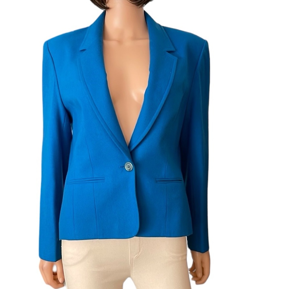 Vintage Pendleton Wool Blazer - Vibrant Turquoise Teal - Classic One-Button